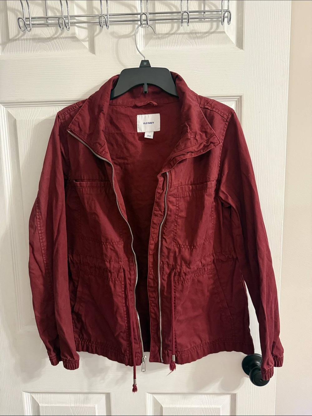 Old Navy Women's Wine Zip-Front Utility Jacket